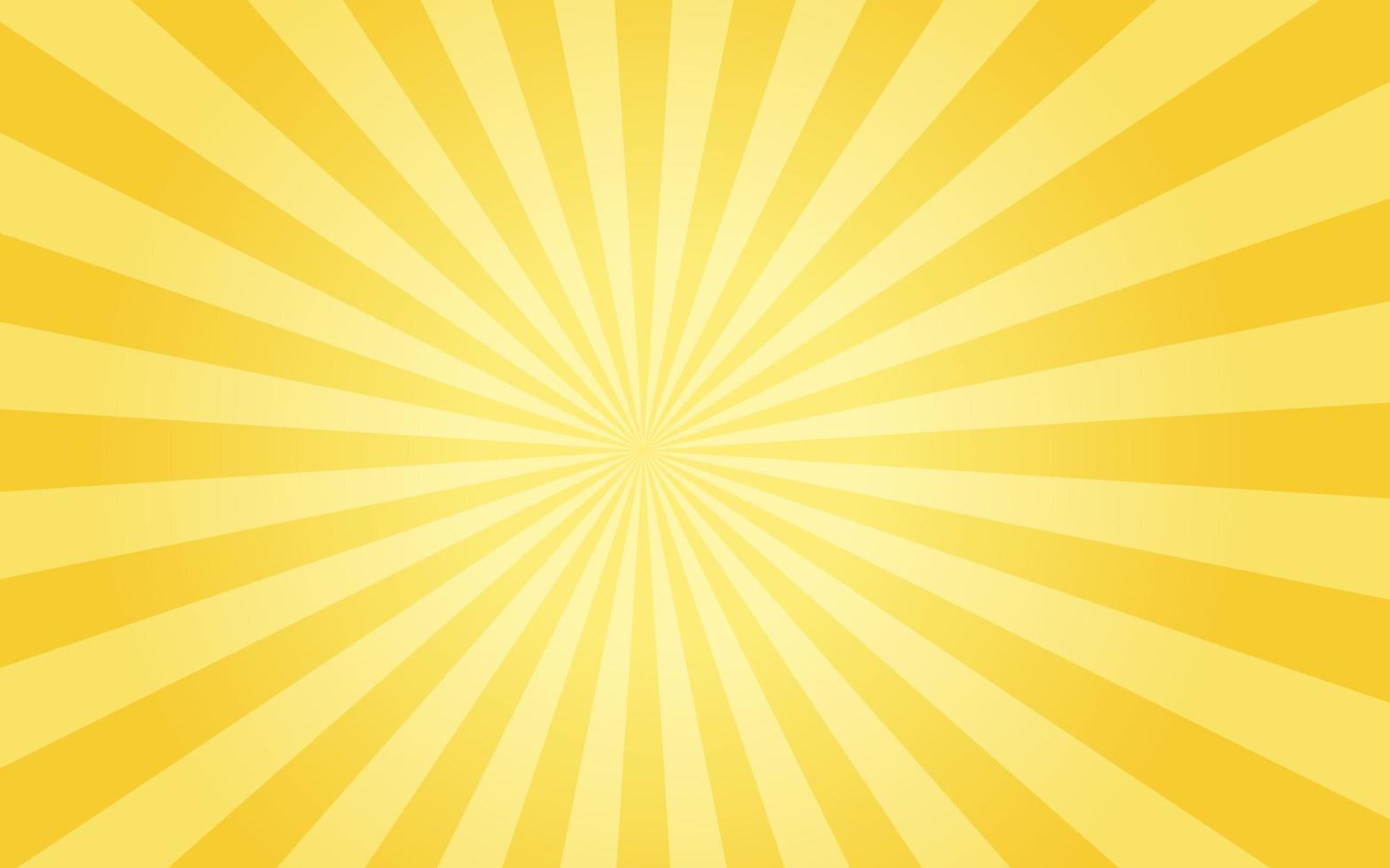zonnestralen retro vintage stijl op gele achtergrond, sunburst patroon achtergrond. zomer vectorillustratie vector