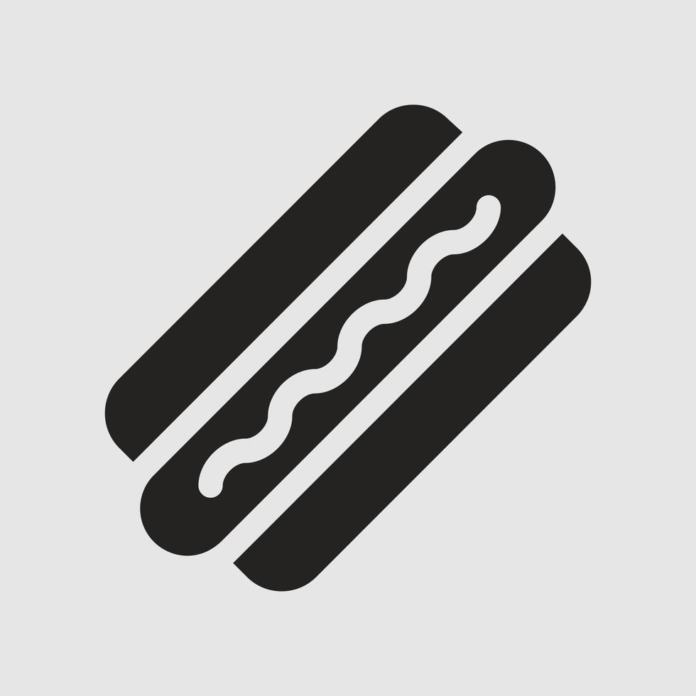 hotdog, worst en brood eten pictogram illustratie, fast food. vector