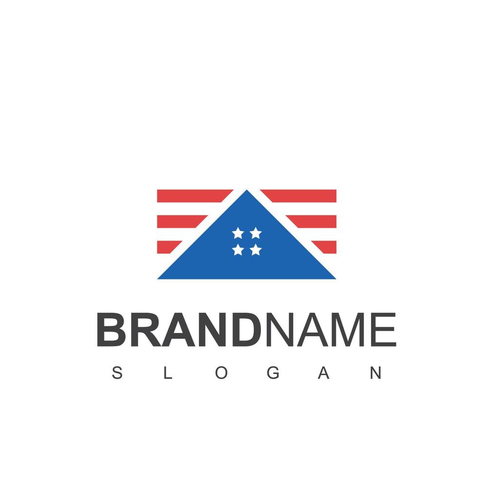 Amerikaans huis, onroerend goed logo sjabloon vector