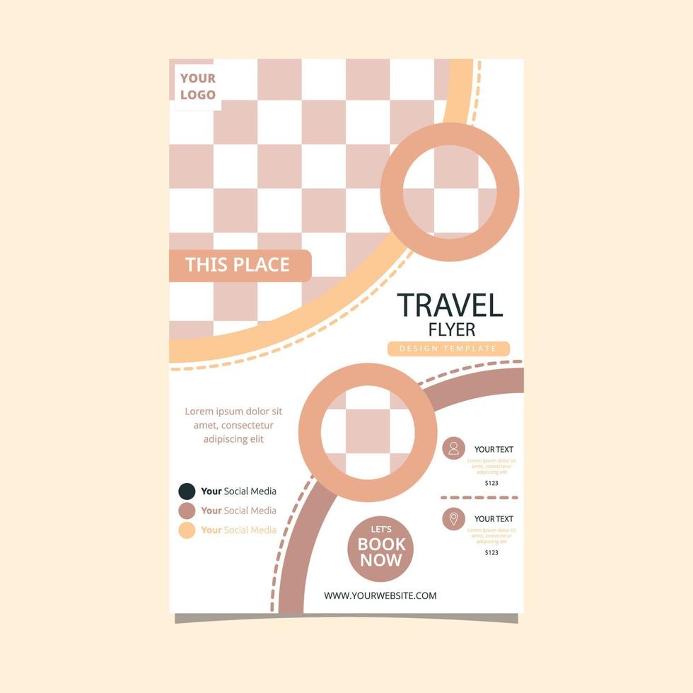 reizen tour vakantie vakantie cirkel flyer brochure poster lege ruimte ontwerpsjabloon vector