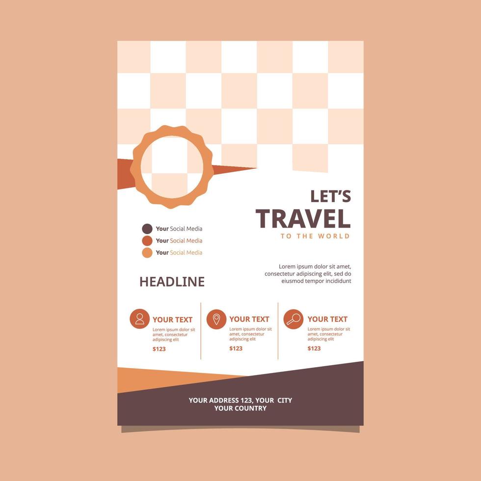 reizen tour vakantie vakantie flyer brochure poster lege ruimte ontwerpsjabloon vector