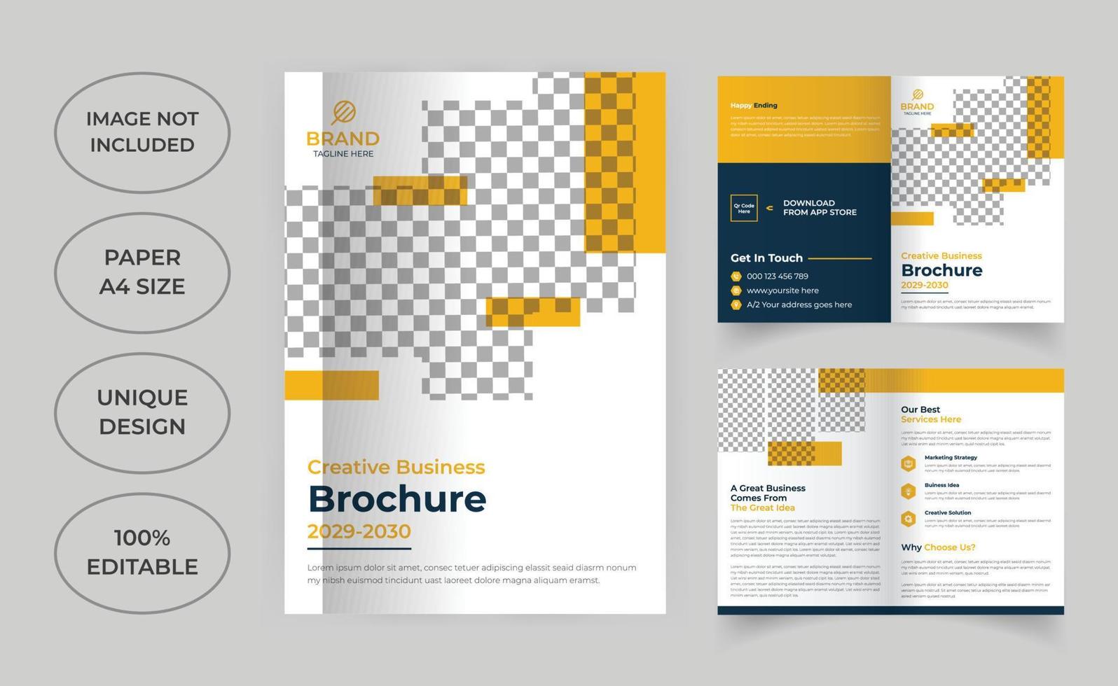 zakelijke bi-fold brochure sjabloon vector