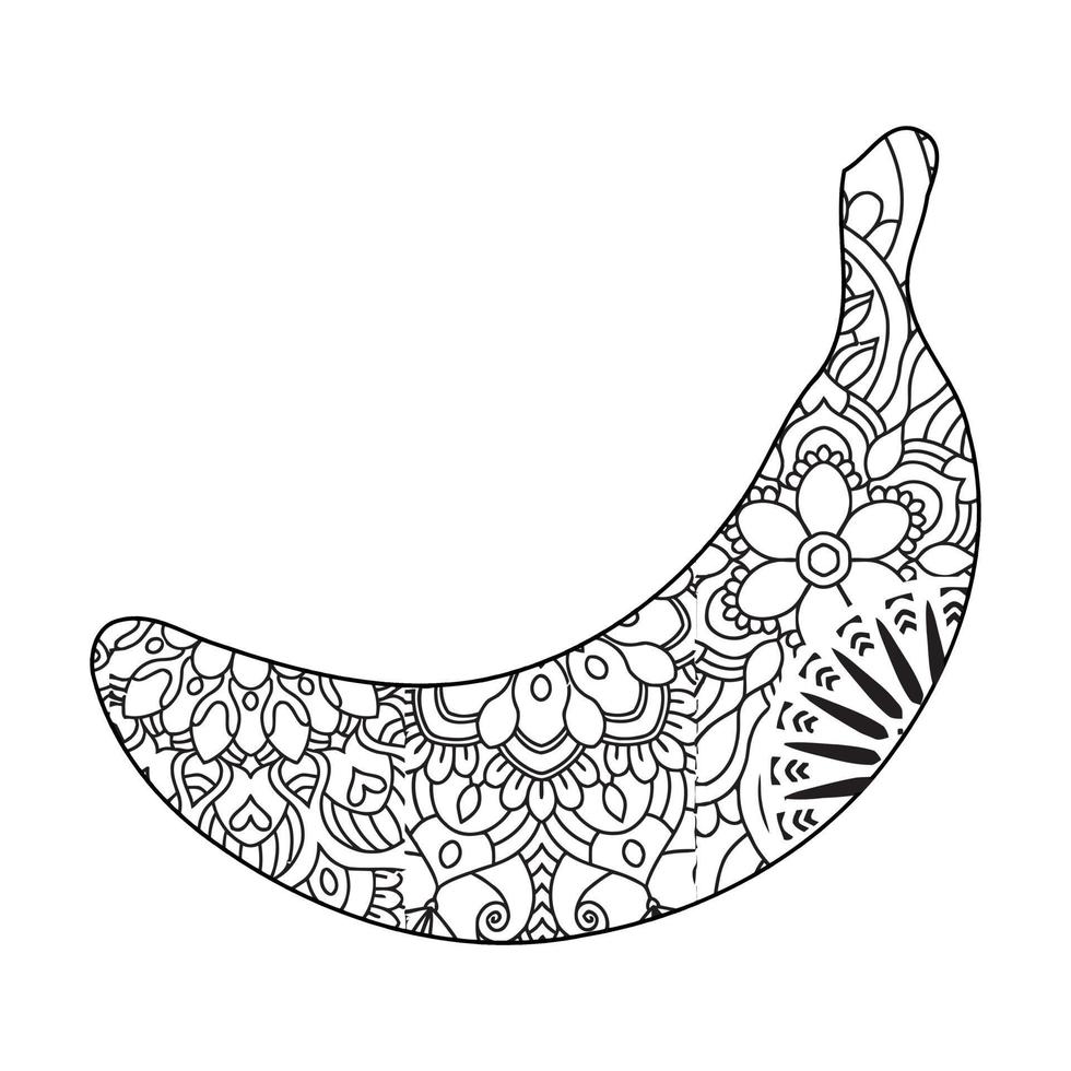 mandala banaan kleurplaat voor kinderen vector