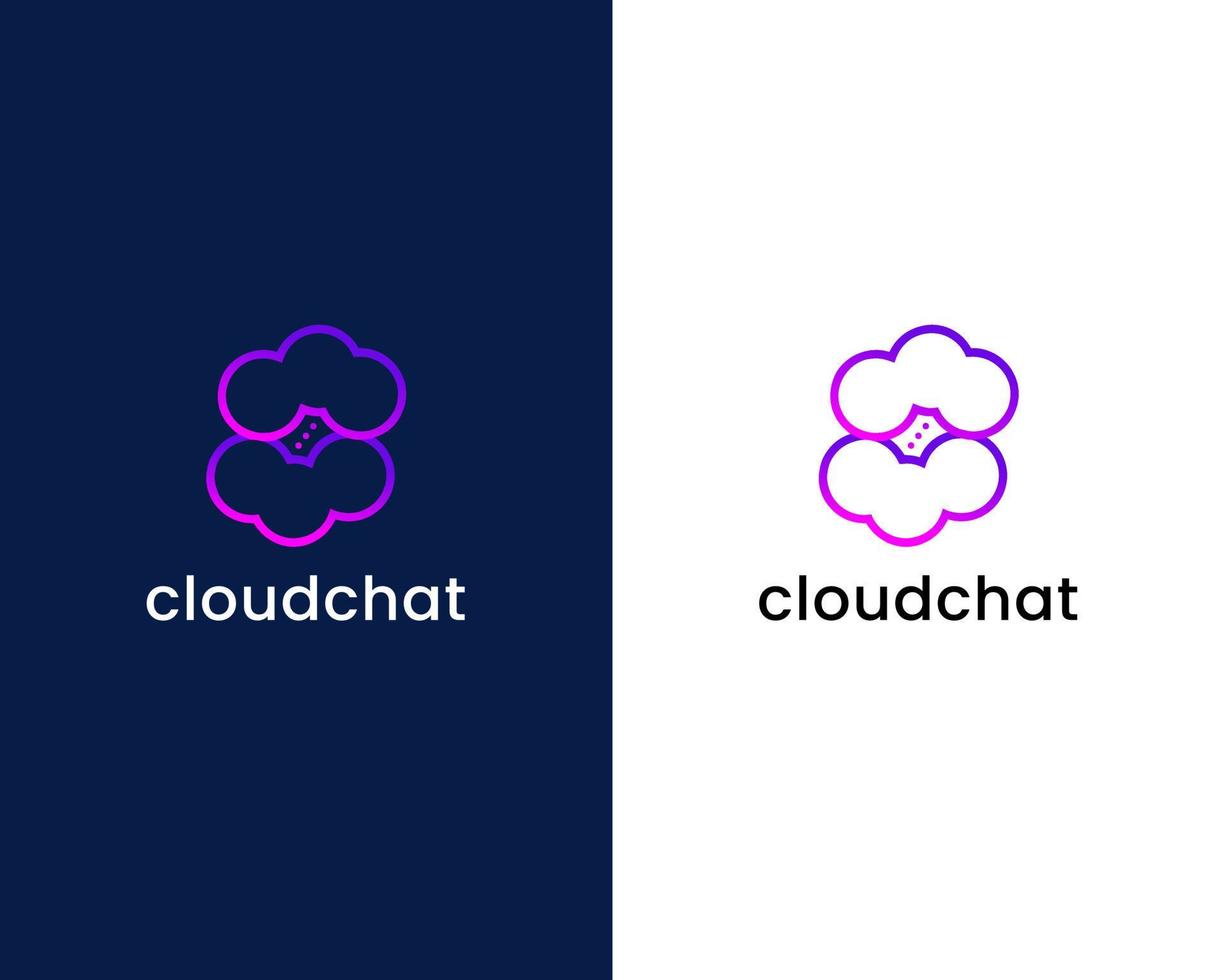 cloud met chat-logo-ontwerpsjabloon vector