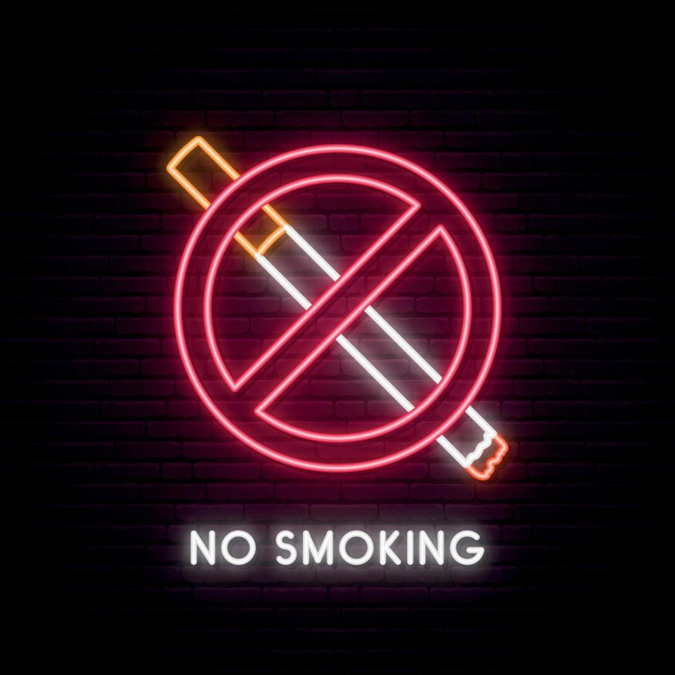 niet roken neon teken. vector