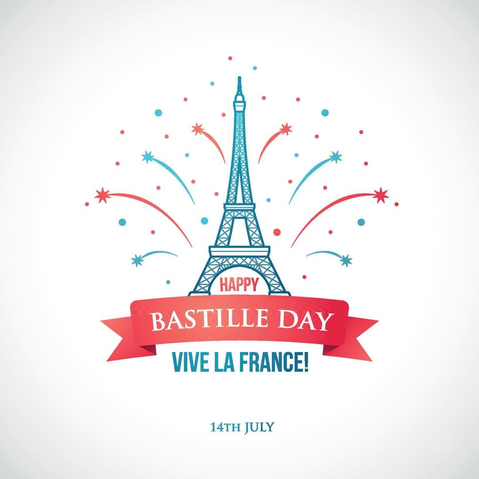 fijne bastille-dag, 14 juli. nationale feestdag van frankrijk. vector