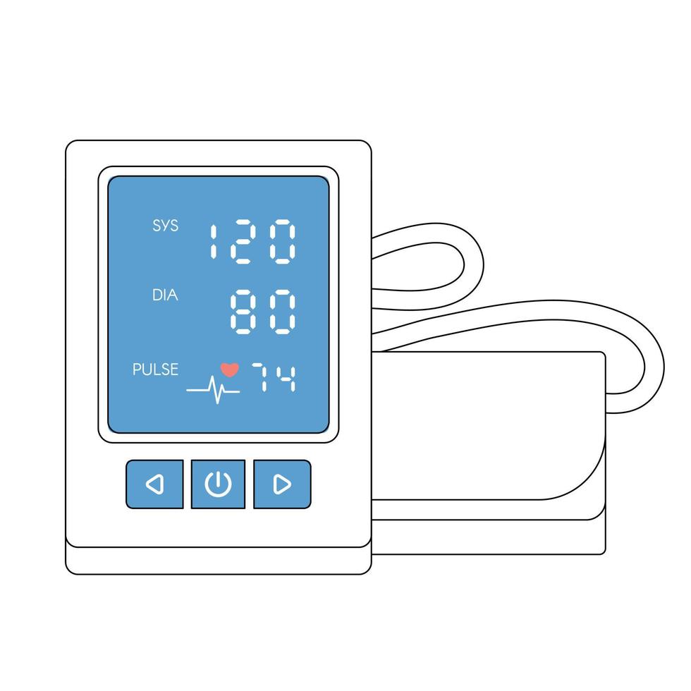 medische tonometer en optimale bloeddruk. vector