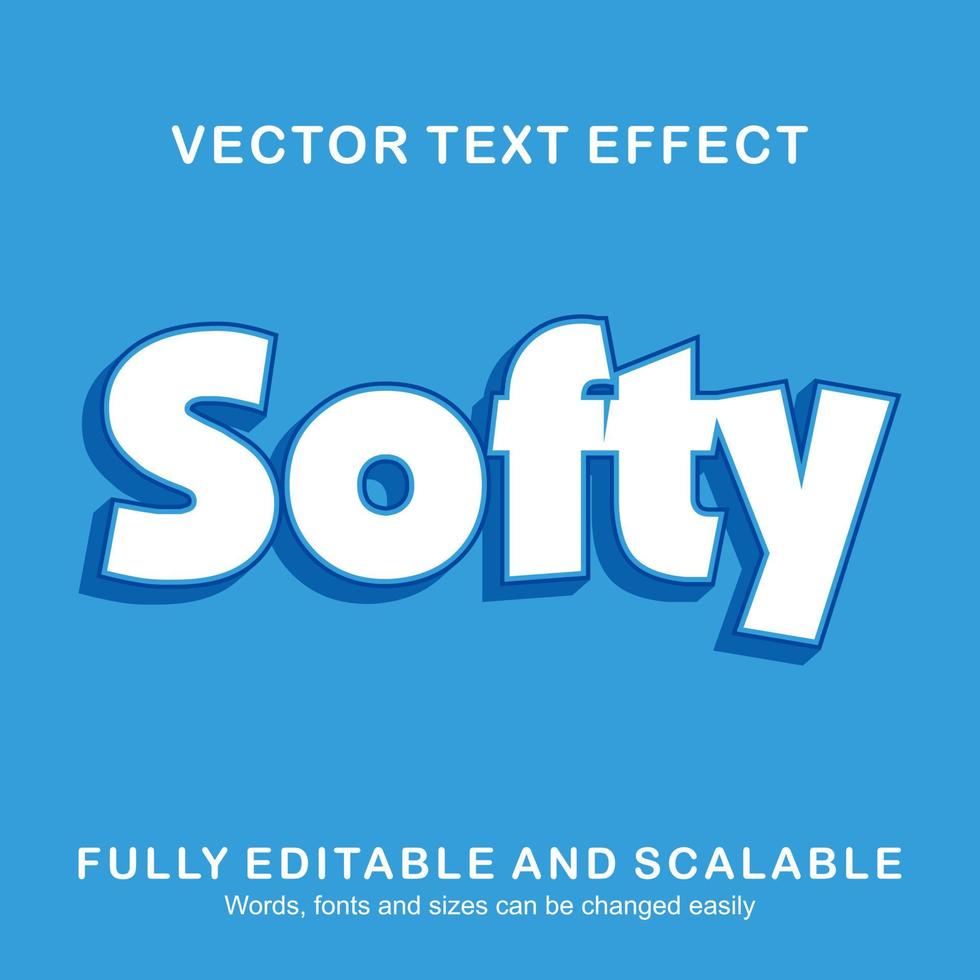 bewerkbaar teksteffect softy tekststijl premium vector
