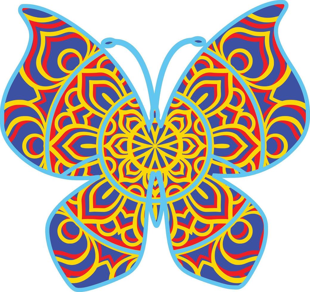 vlinder, 4 lagen, mandala vector