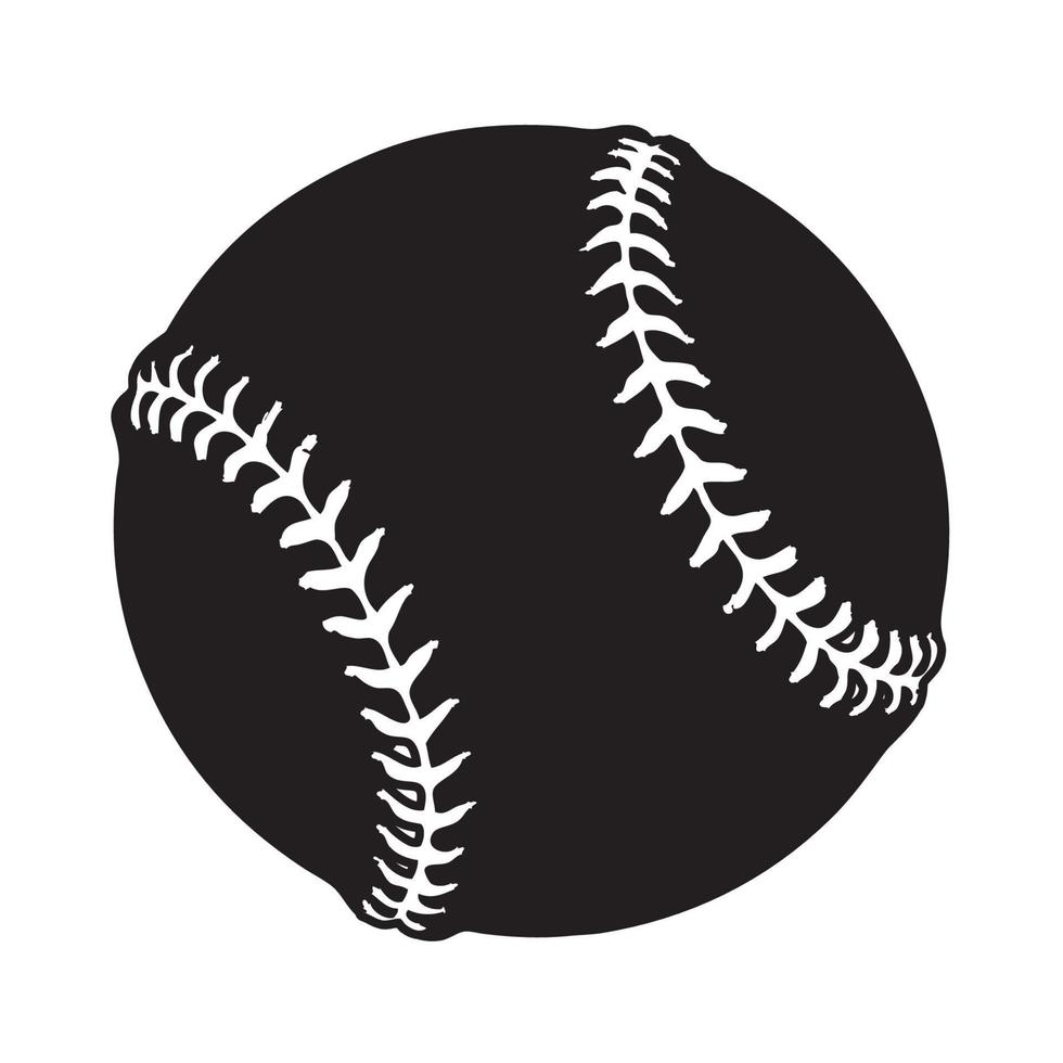 silhouet van honkbal bal vectorillustratie vector