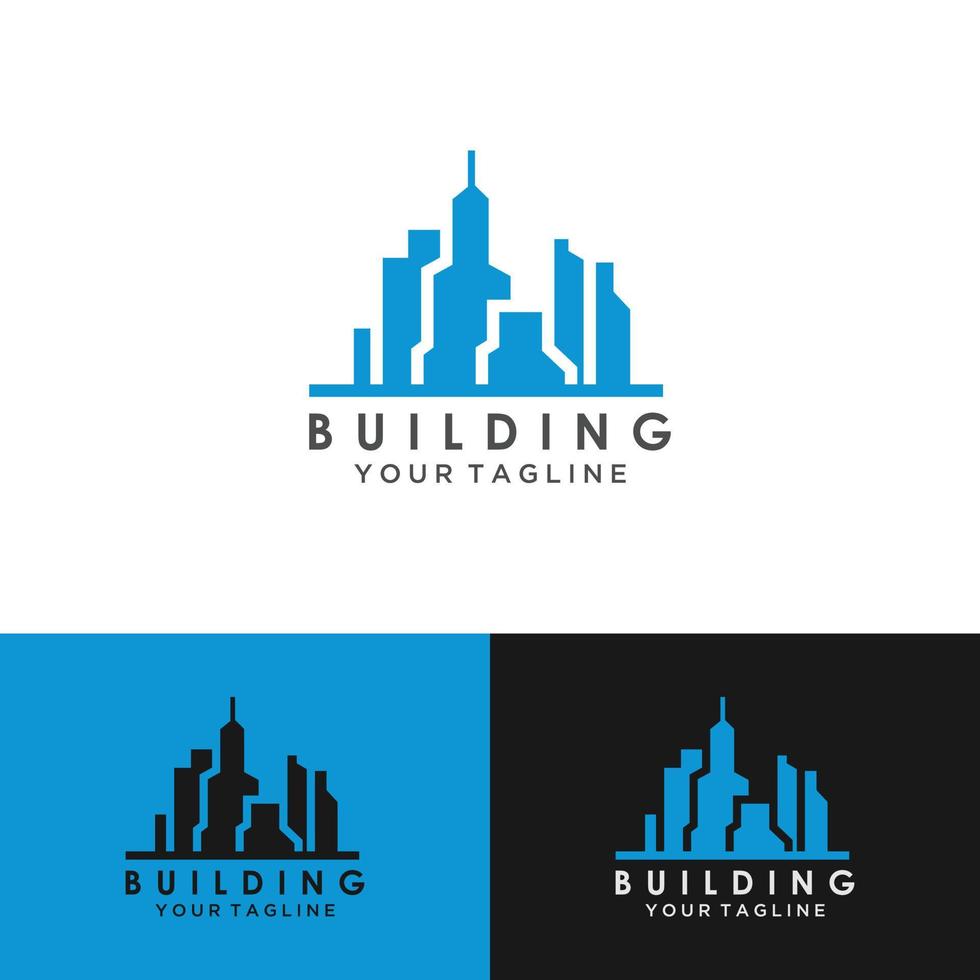 gebouw logo onroerend goed skyline logo creatief logo ontwerp stad bouw logo ontwerp vector