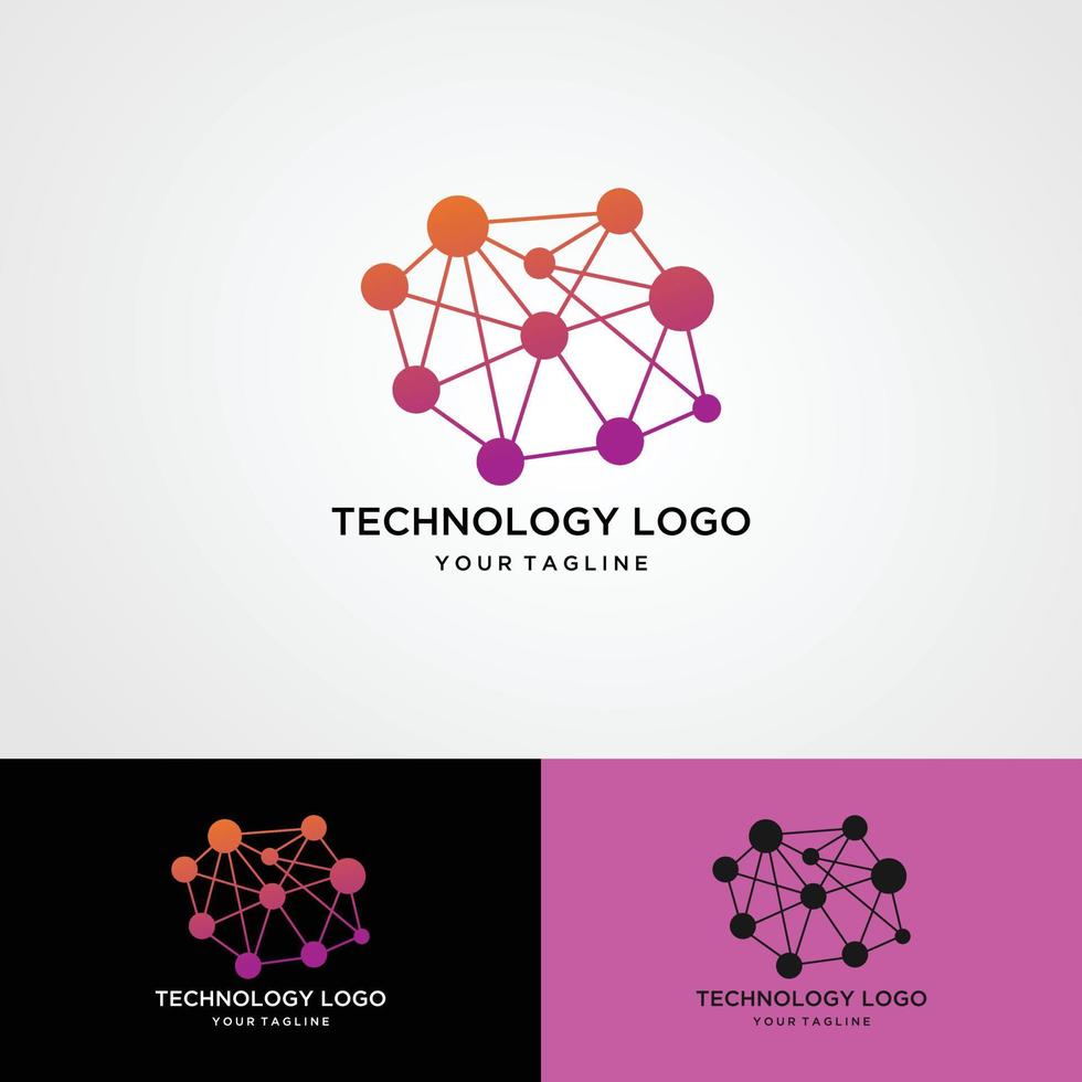 hersenen kunstmatige intelligentie logo desain vector sjabloon gaya lineair. teknologi ai konsep brainstorm logo.