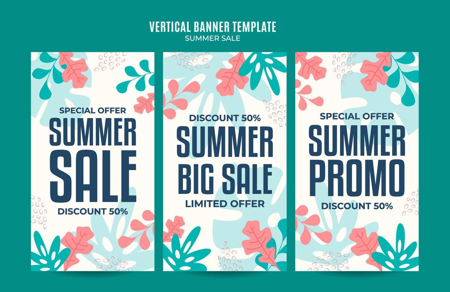 gelukkige zomerverkoop webbanner voor sociale media verticale poster, banner, ruimtegebied en achtergrond vector