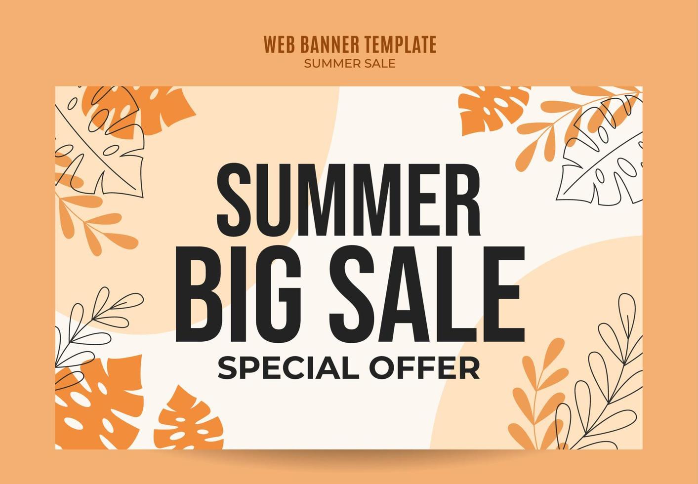 happy summer sale webbanner voor social media poster, banner, space area en background vector
