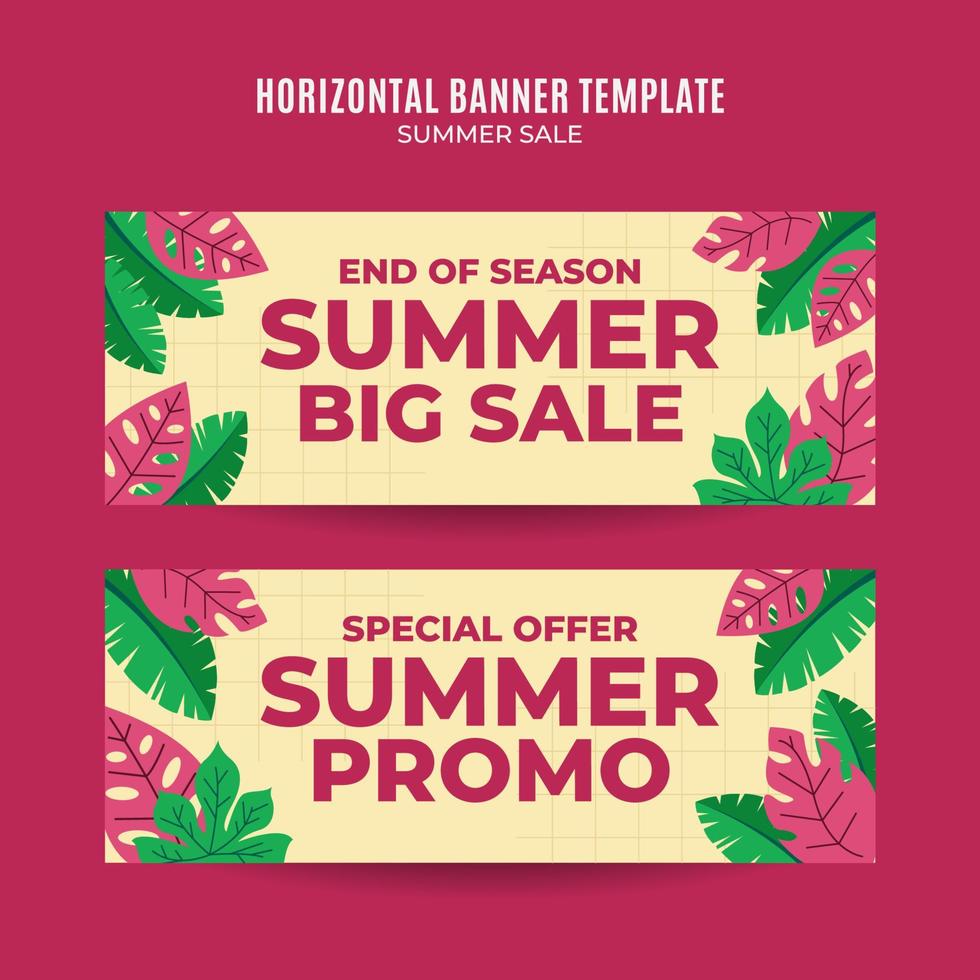 gelukkige zomerverkoop webbanner voor sociale media horizontale poster, banner, ruimtegebied en achtergrond vector