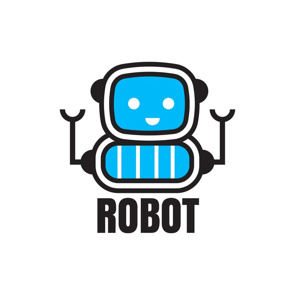 vector schattige robot mascotte logo sjabloonontwerp