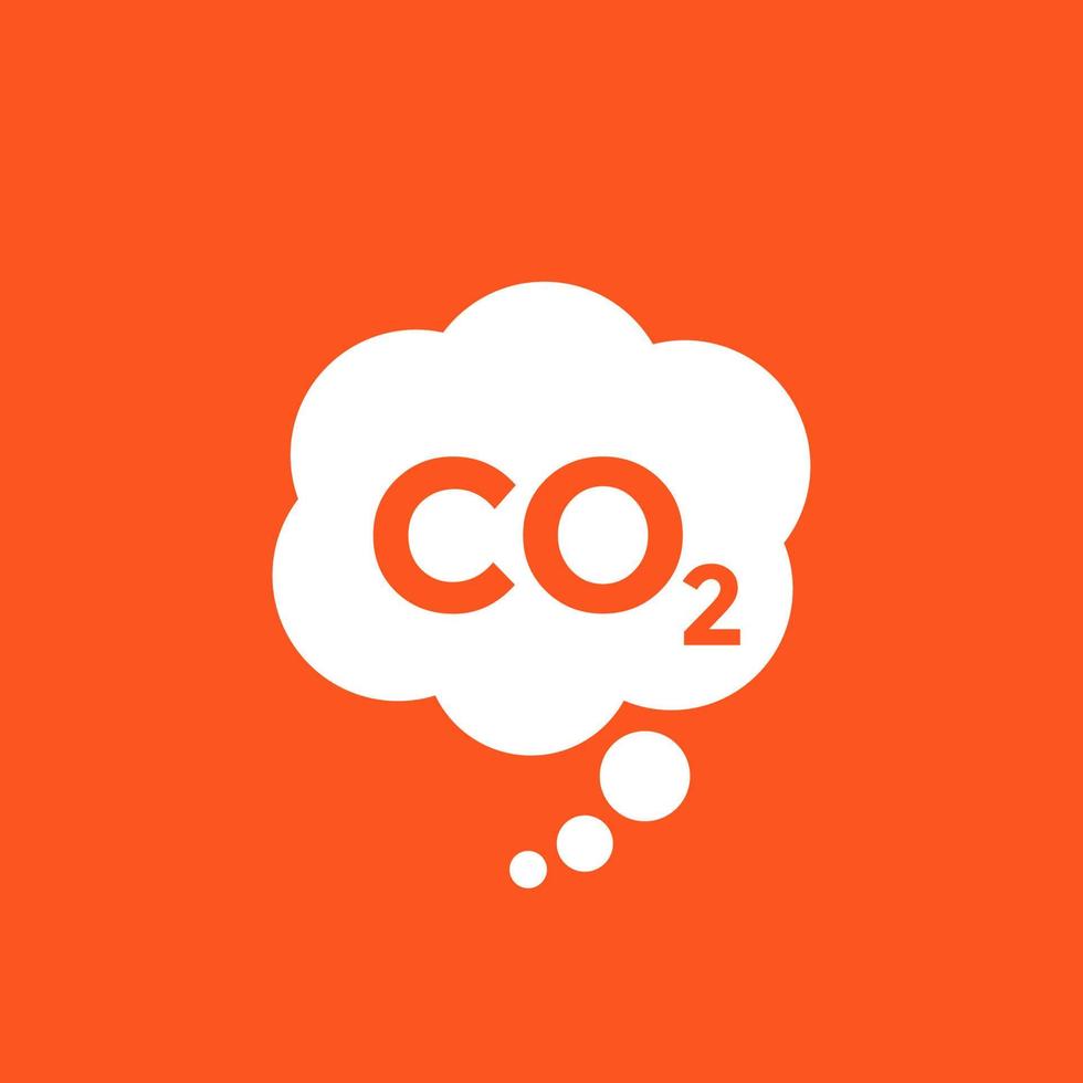 co2, pictogram voor kooldioxide-emissie vector