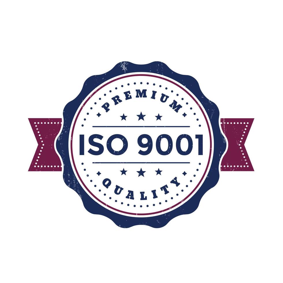 iso 9001 vector vintage badge op wit