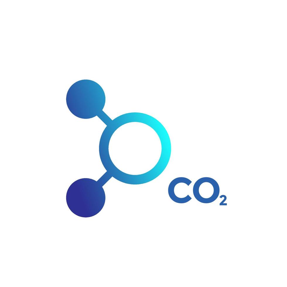 co2-molecuul pictogram op wit vector