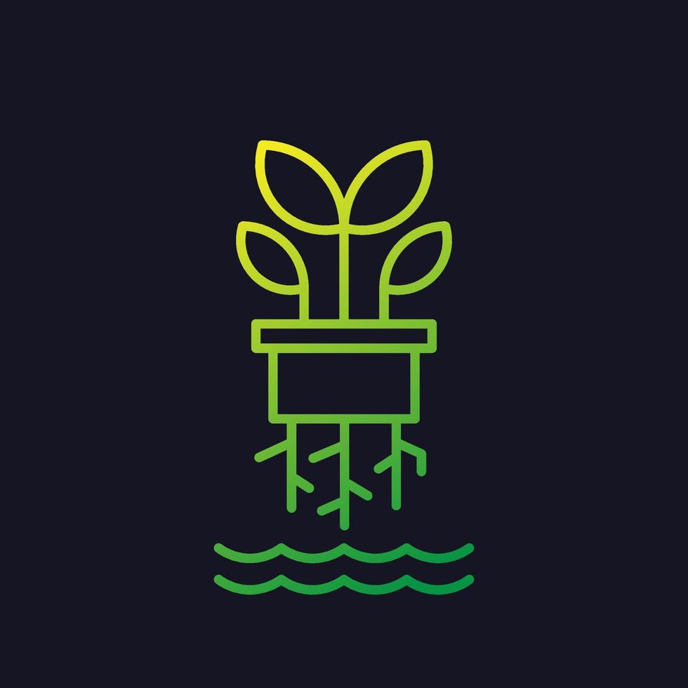 hydrocultuur landbouw lijn vector icon
