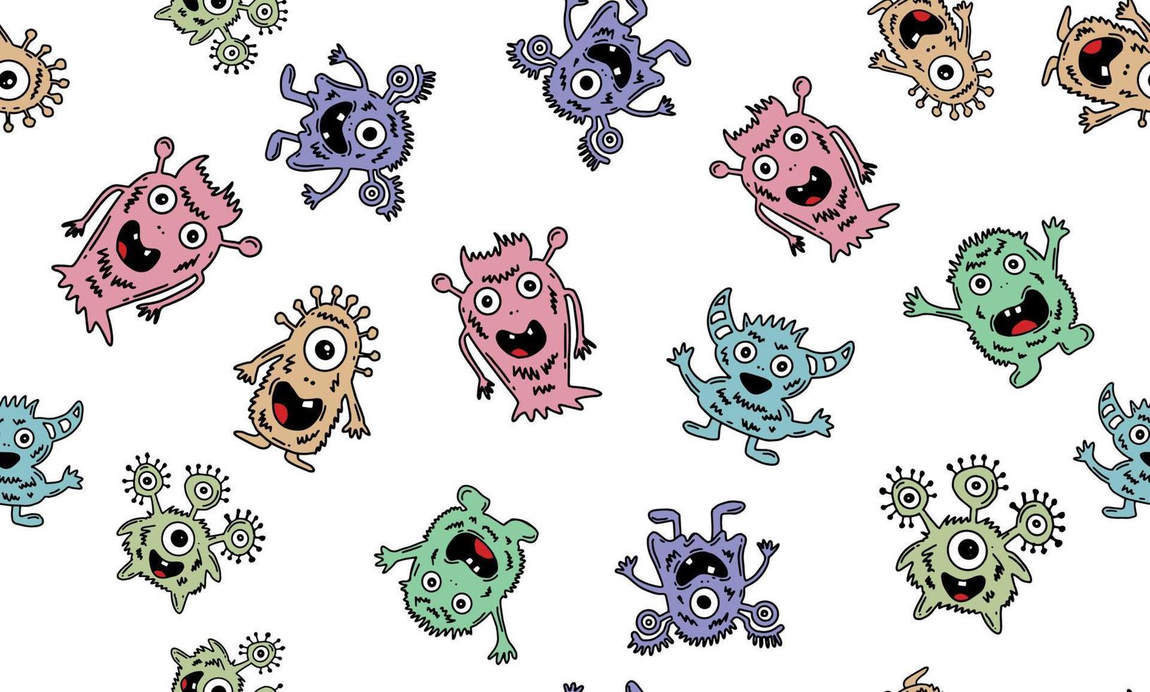 monsterset, met de hand getekende illustratie. vector