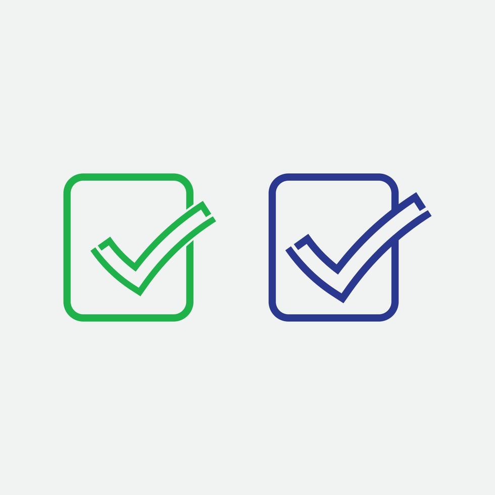 checklist vinkje logo vector of pictogram. teek symbool in groene kleur illustratie. accepteer okey-symbool voor goedkeuring of cheklist-ontwerp