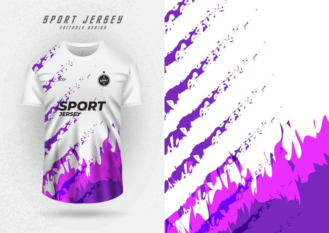 mockup achtergrond voor sport jersey paarse zijstrepen vector