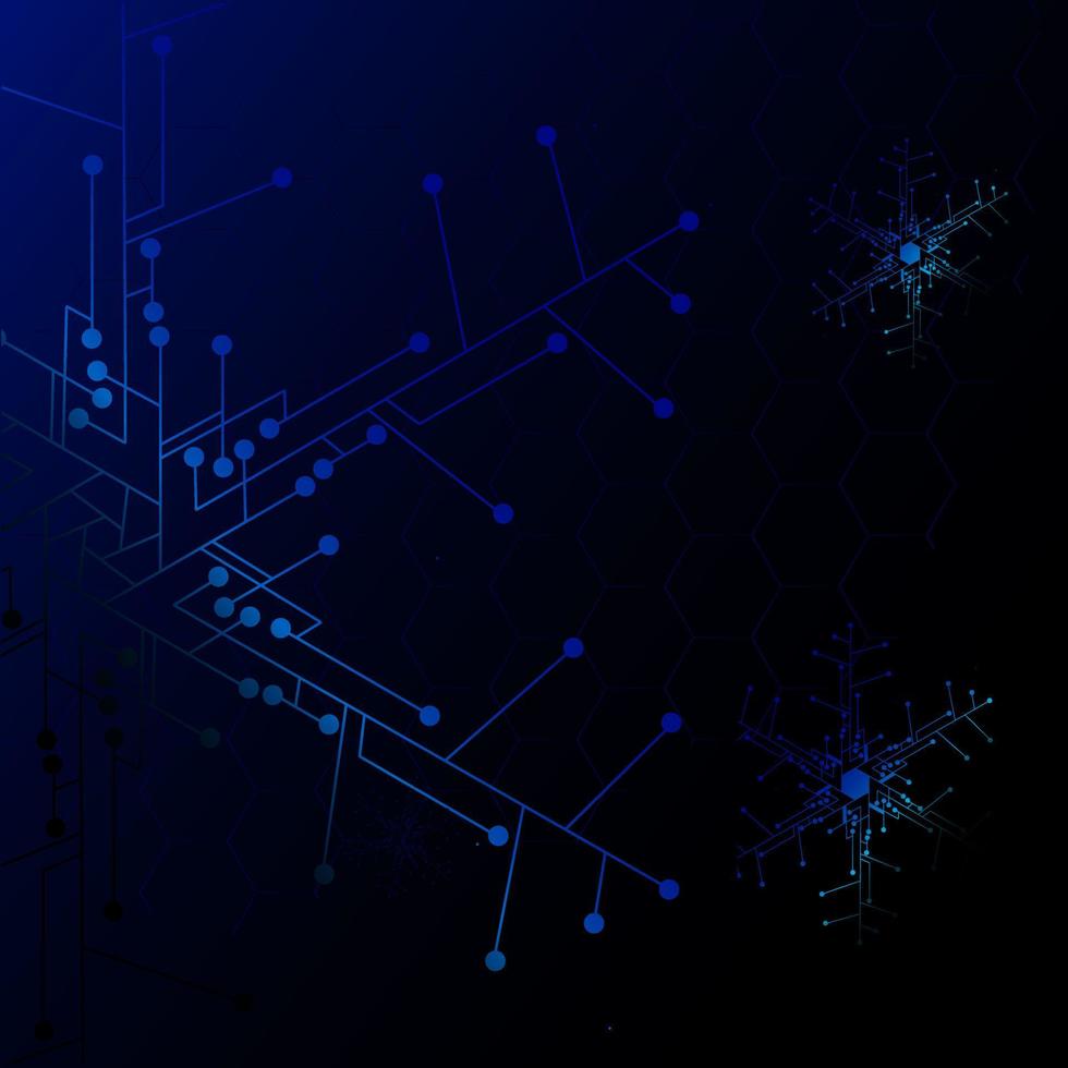 het elektronische logo-ontwerp van de technologiesneeuw voor kerstachtergrond vector