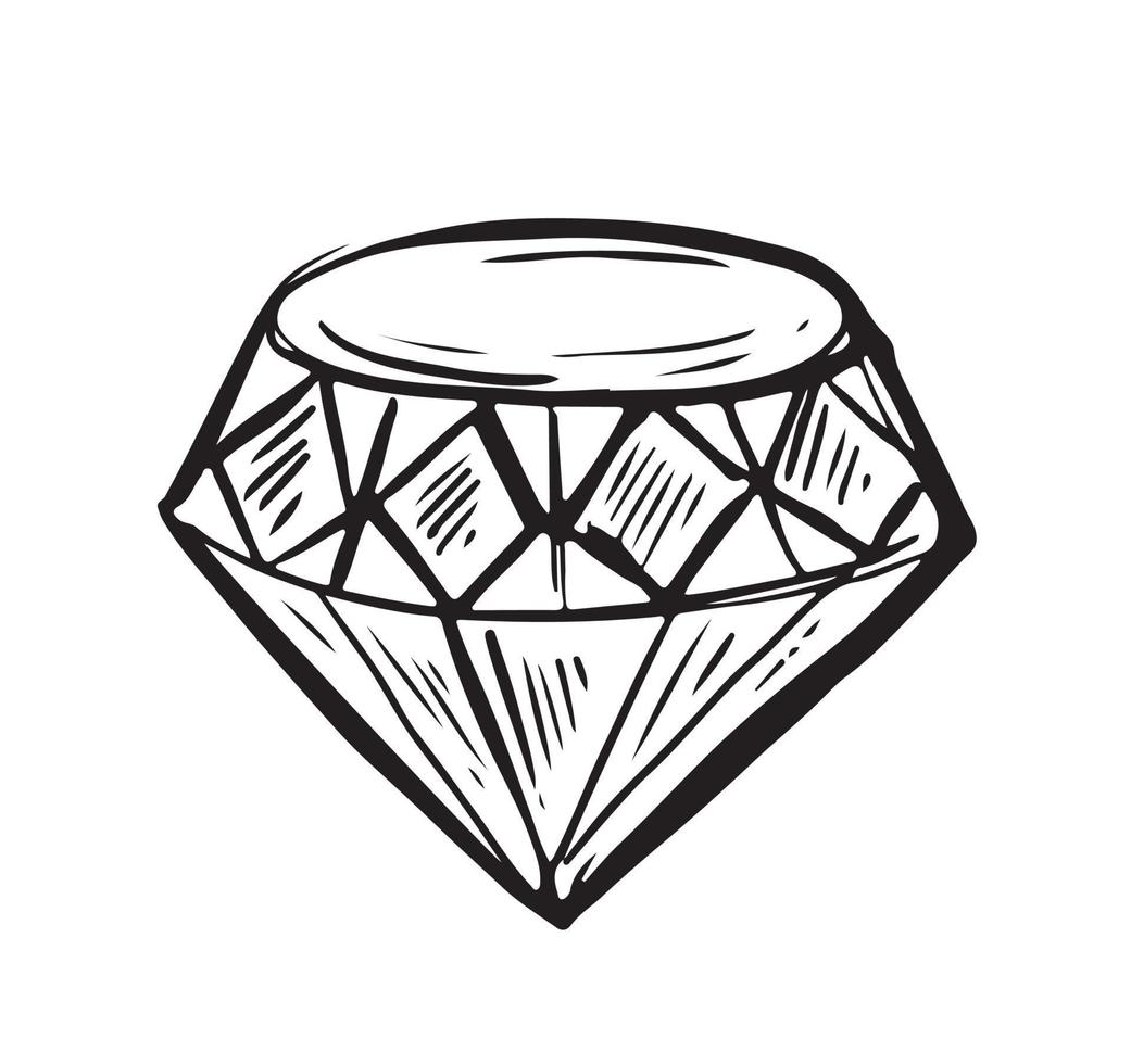 diamanten, handgetekende stijl, vectorillustratie. vector