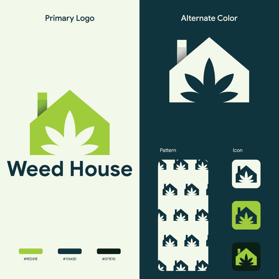 elegant marihuana wiet logo concept vector