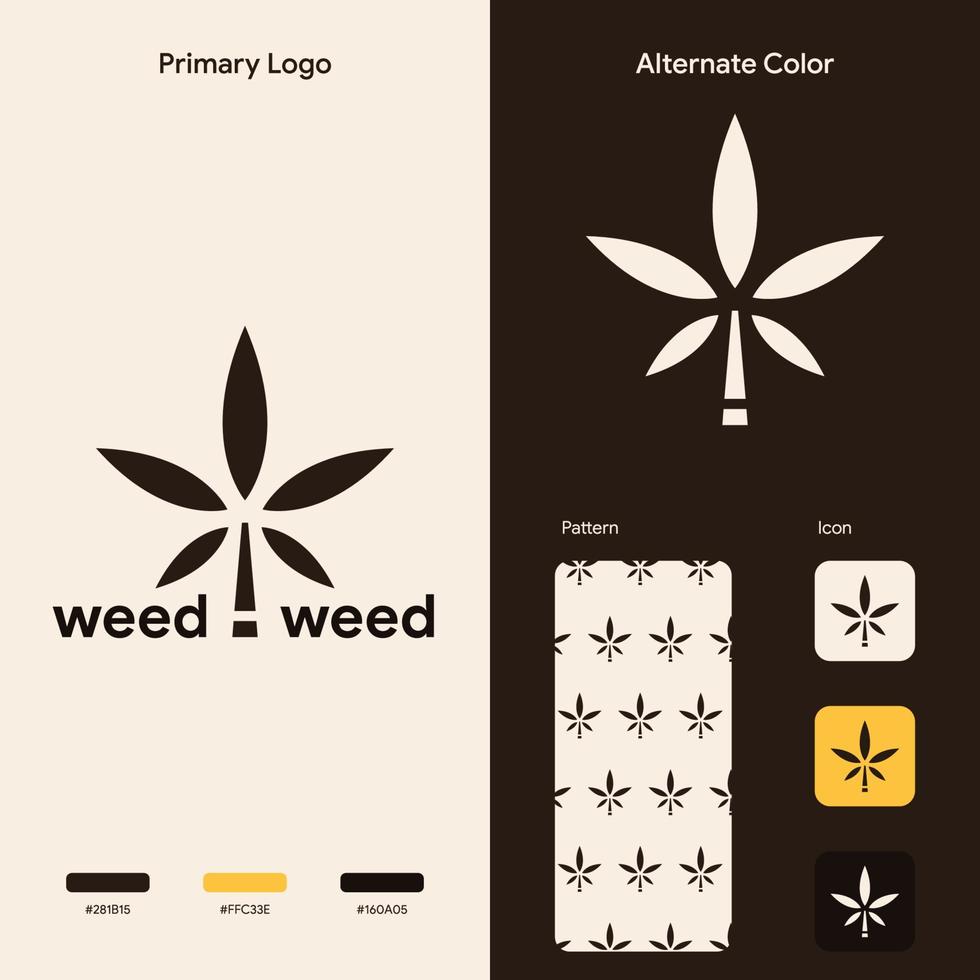 elegant marihuana wiet logo concept vector