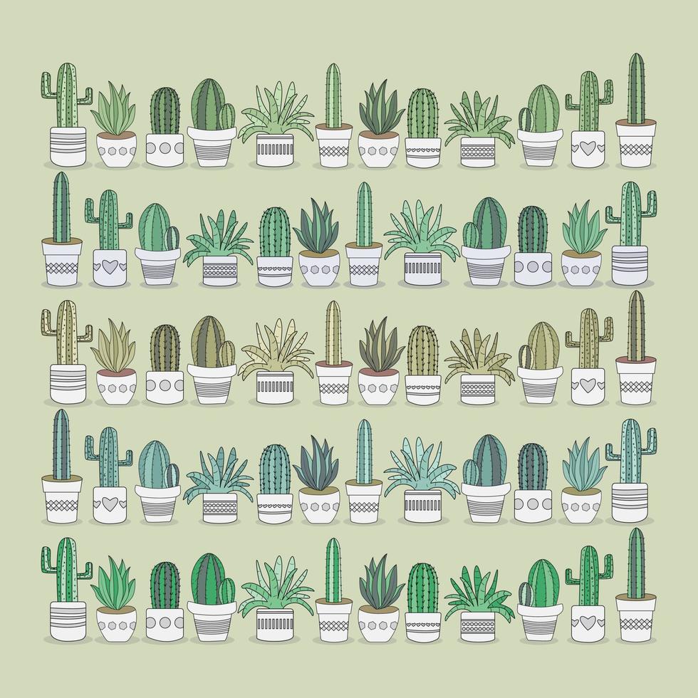 set van kleurrijke cactusplanten. vectorillustratie, tekenfilm. geïsoleerde achtergrond. perfect voor patronen. vector