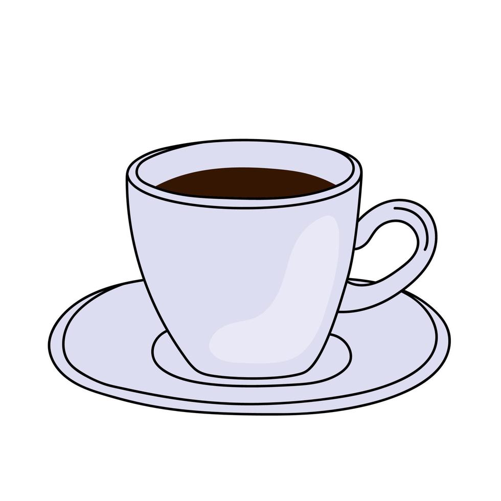 handgetekende keramische kopje koffie of thee. vector