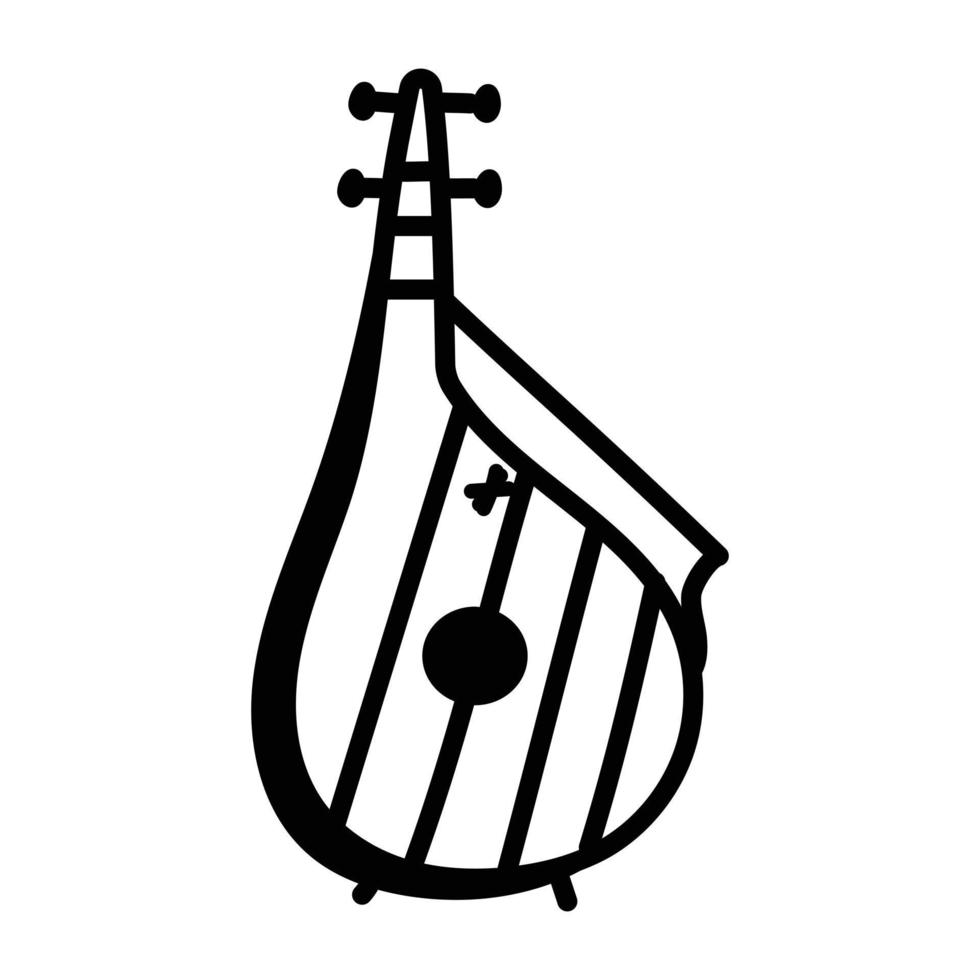 prachtig vormgegeven doodle icoon van sitar vector