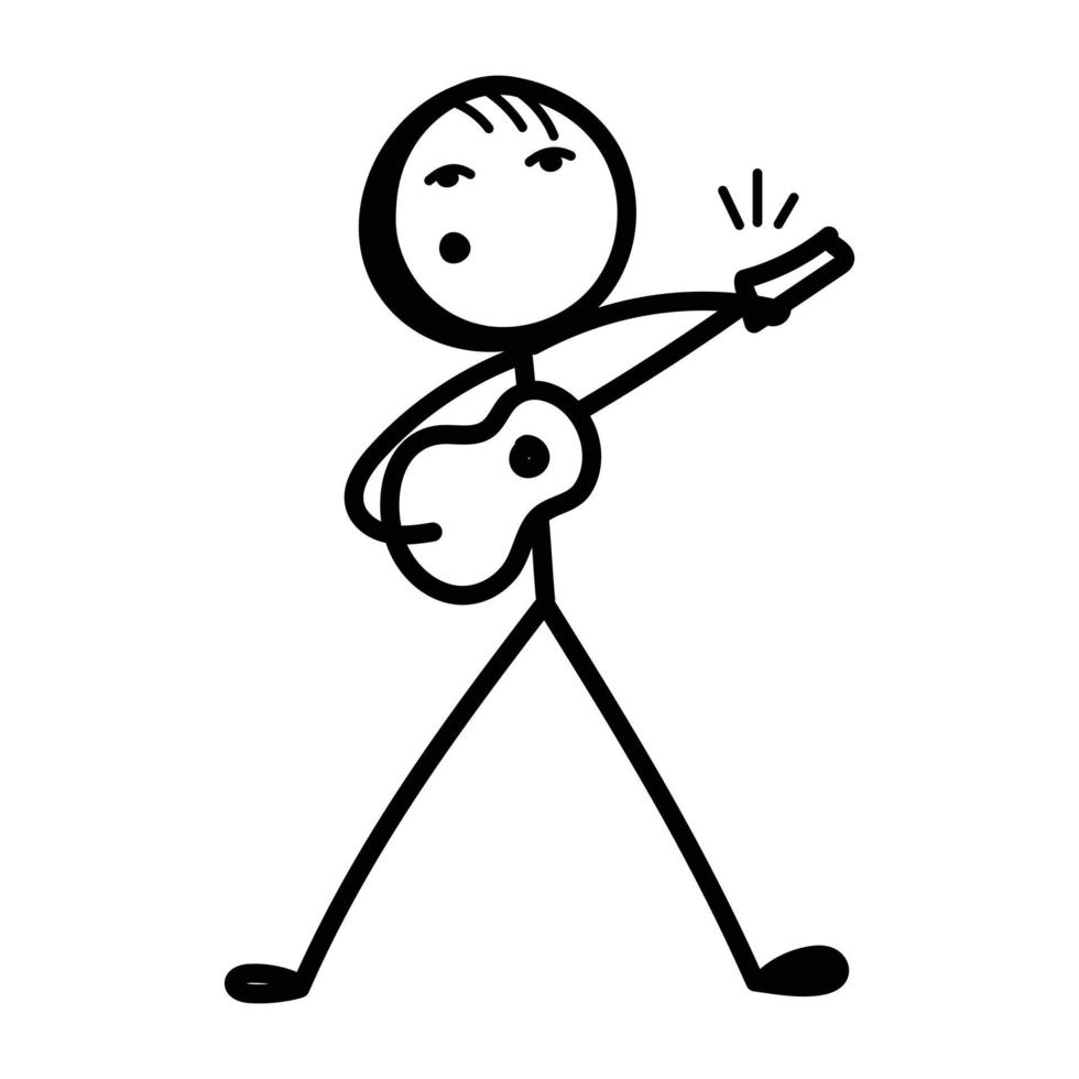 vang een zicht op dit door een gitarist getekende handpictogram vector