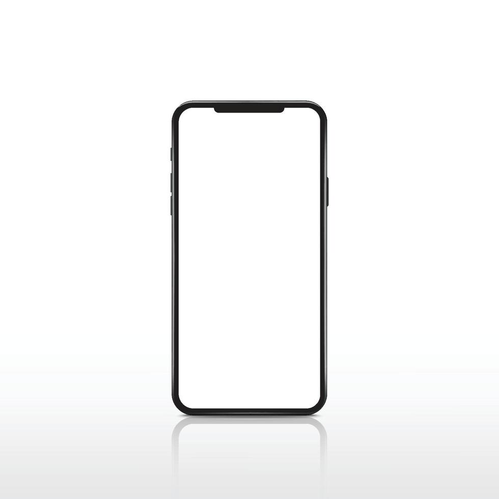 moderne realistische witte smartphone. mobiel frame met leeg scherm. vector mobiel apparaatconcept.