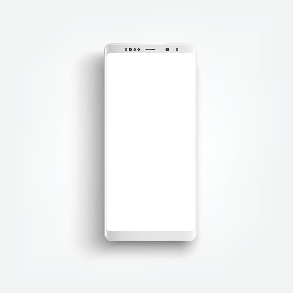 moderne realistische witte smartphone. smartphone met randzijde stijl, 3D-vectorillustratie van mobiele telefoon. vector