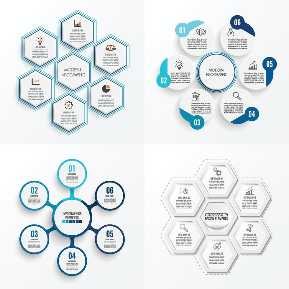 vector infographic sjabloon instellen met 3D-papieren label, geïntegreerde cirkels. bedrijfsconcept set met 6 opties. voor inhoud, diagram, stroomdiagram, stappen, onderdelen, tijdlijninfographics, workflow, grafiek.