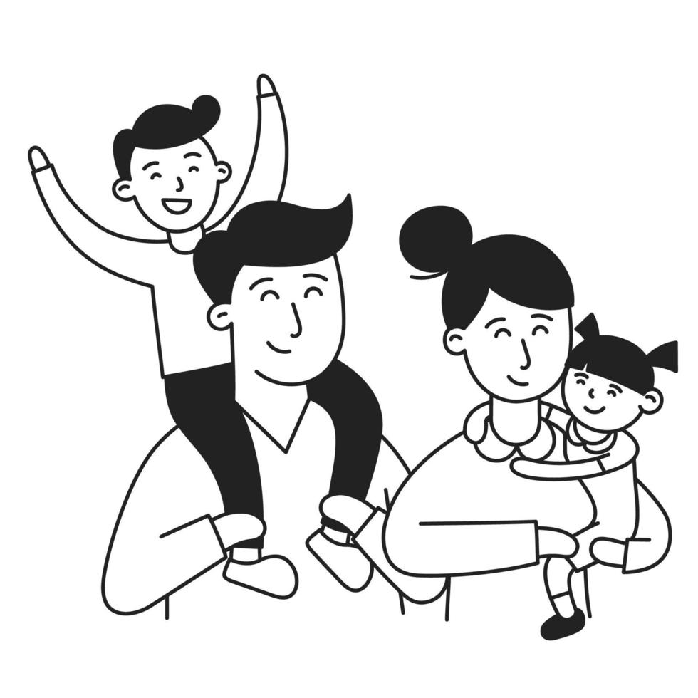 familie. handgetekende doodle pictogram voor kinderen en familie vector