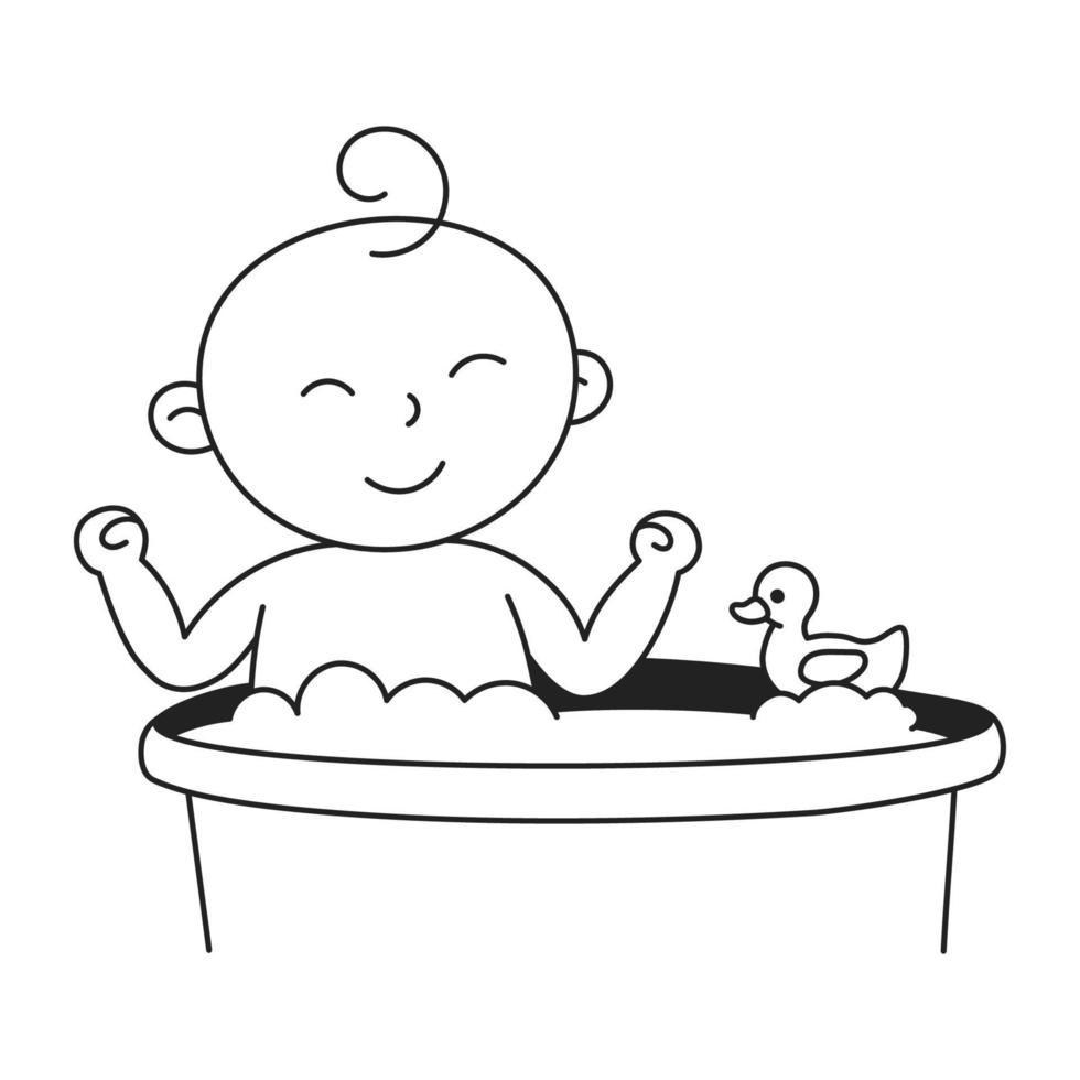 baby bad. handgetekende doodle pictogram voor kinderen en familie vector