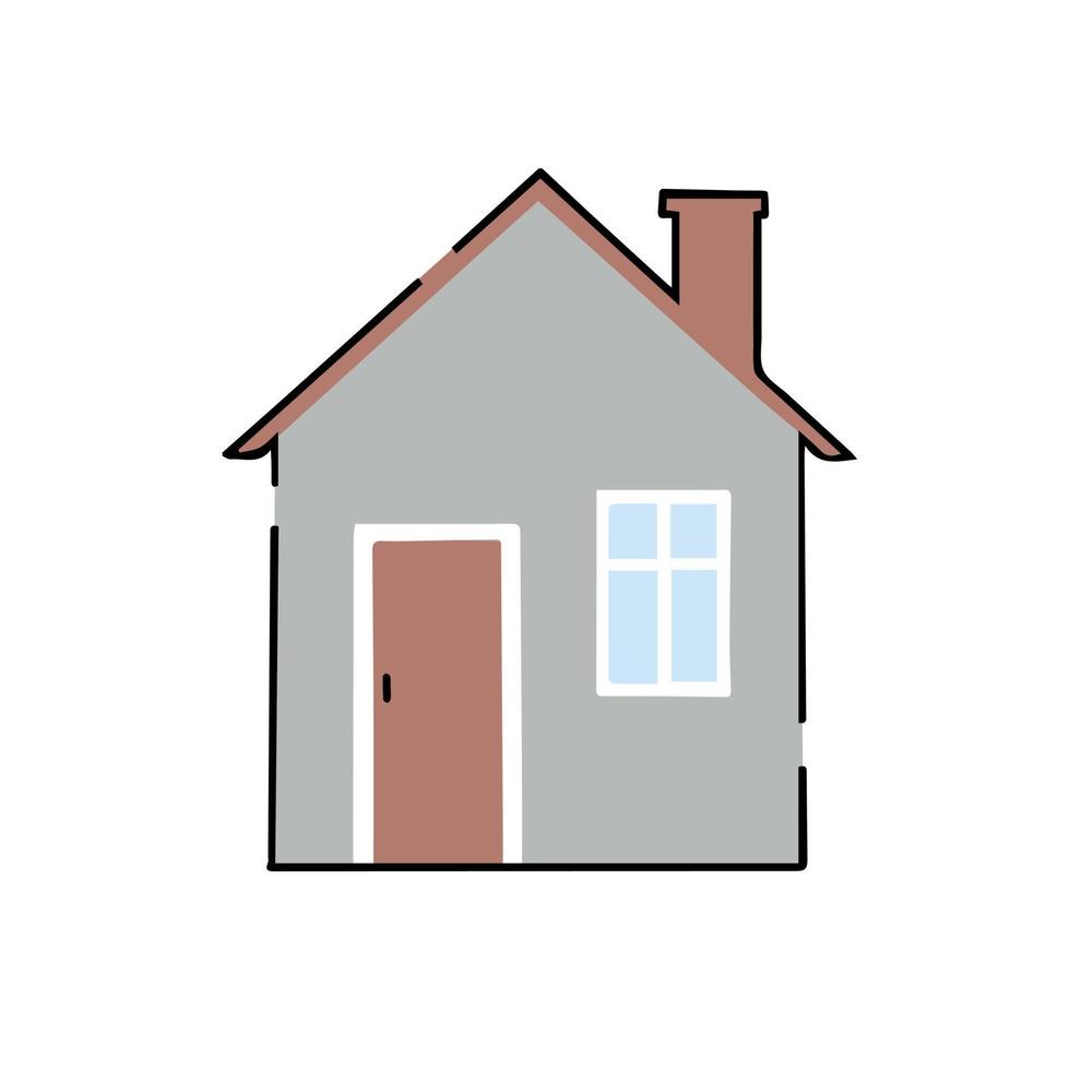 ontwerpelement. symbolische illustratie van huis met raam en deur vector