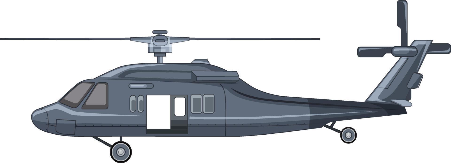 een militaire helikopter op witte achtergrond vector