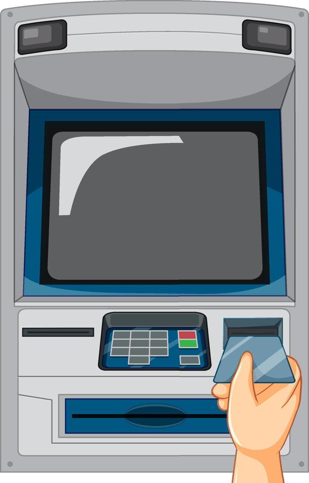 ATM-machine geïsoleerd op witte achtergrond vector