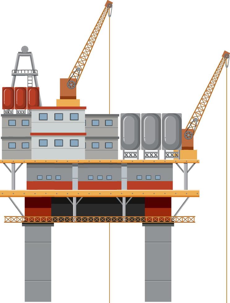 olieplatform of booreiland geïsoleerd vector