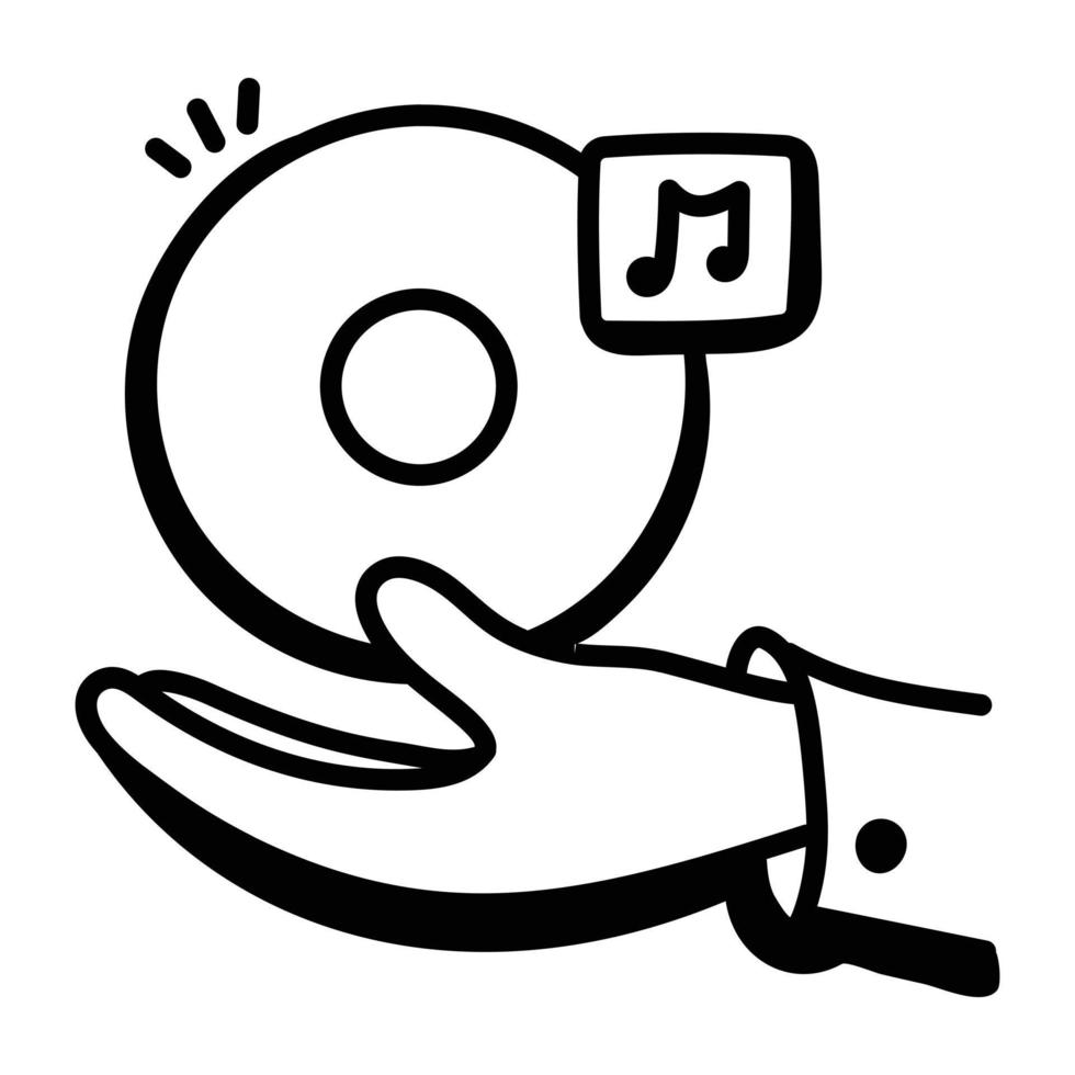 download handig doodle icoon van song cd vector