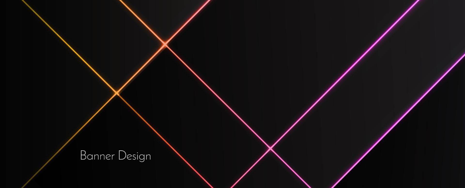 abstracte geometrische neonlijnen donkere illustratie banner patroon achtergrond vector