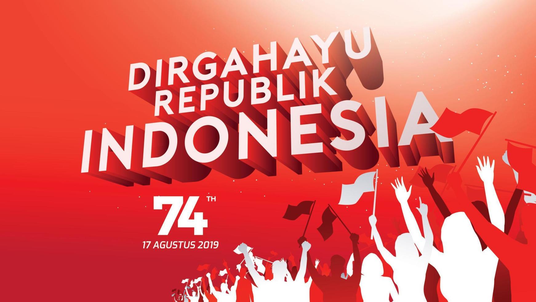 17 augustus. Indonesië gelukkige onafhankelijkheidsdag wenskaart, banner en textuur achtergrond logo. - vector