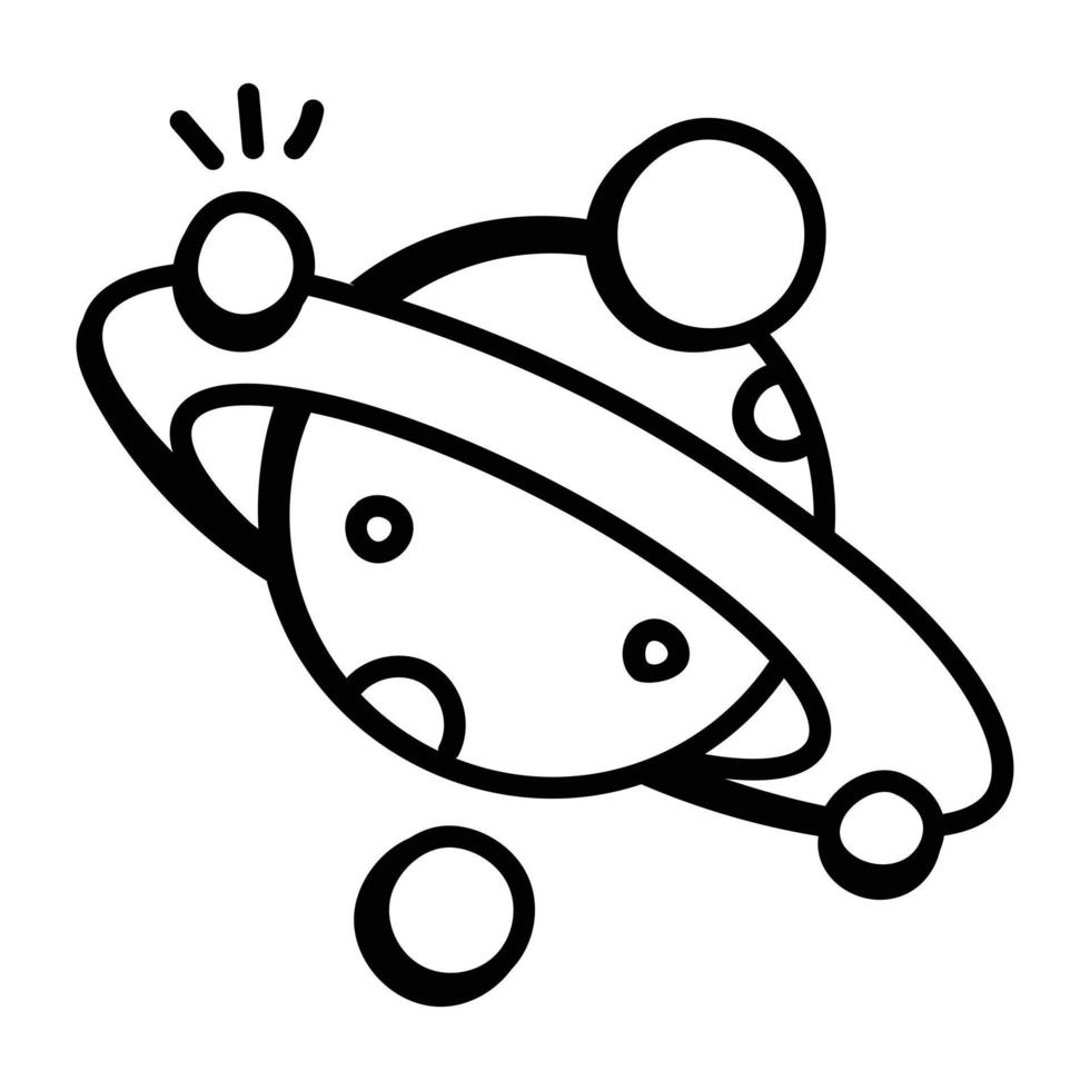 een premium handgetekend icoon van het planetenstelsel is klaar voor gebruik vector