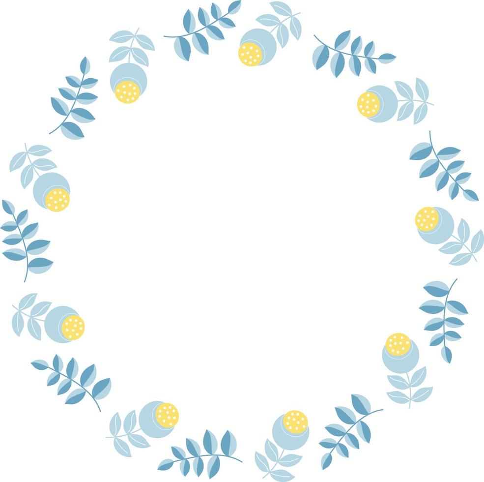 rond frame met bloemen. vectorillustratie. rond frame voor decor, ontwerp, print, servetten vector