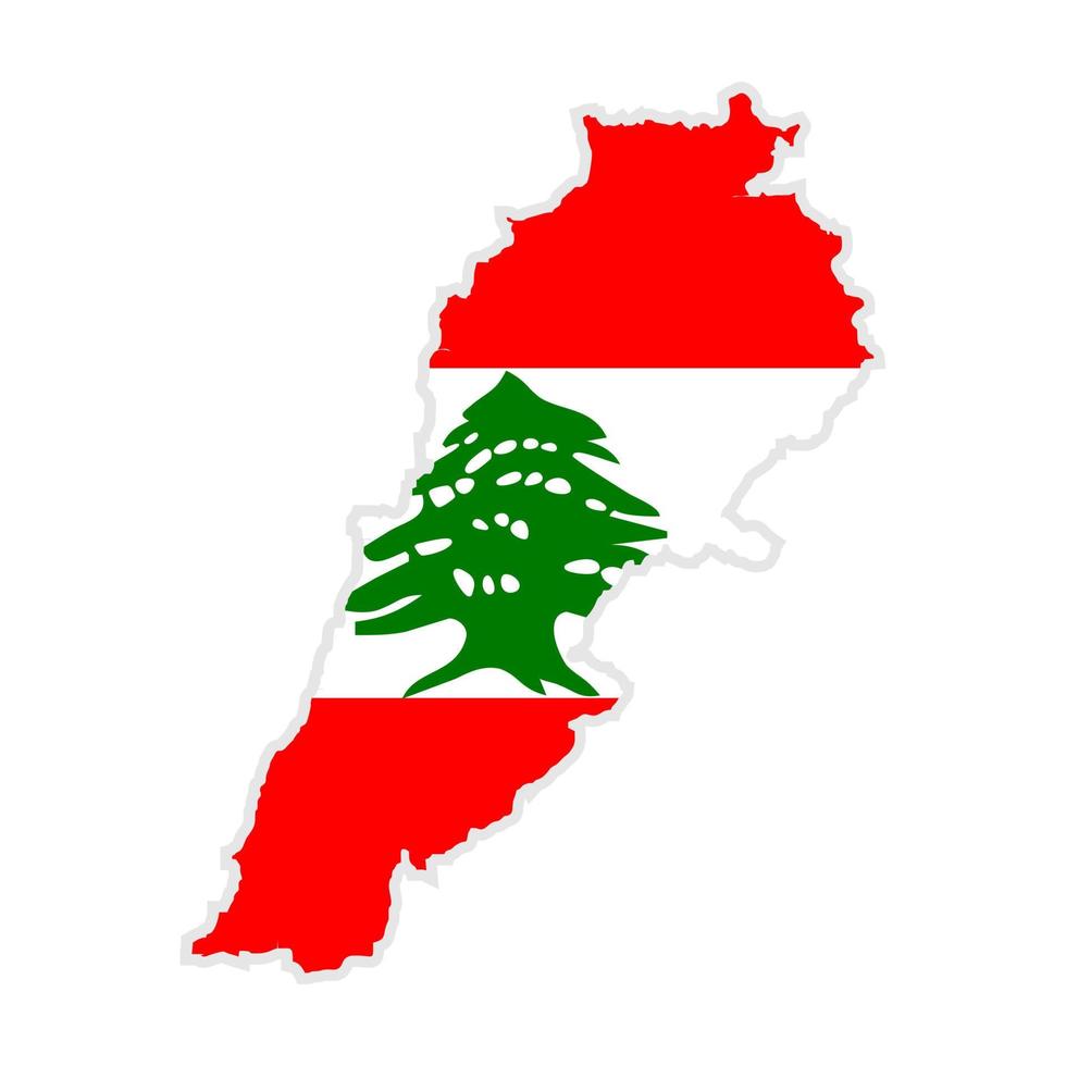 Libanon kaart met vlag textuur vectorillustratie vector